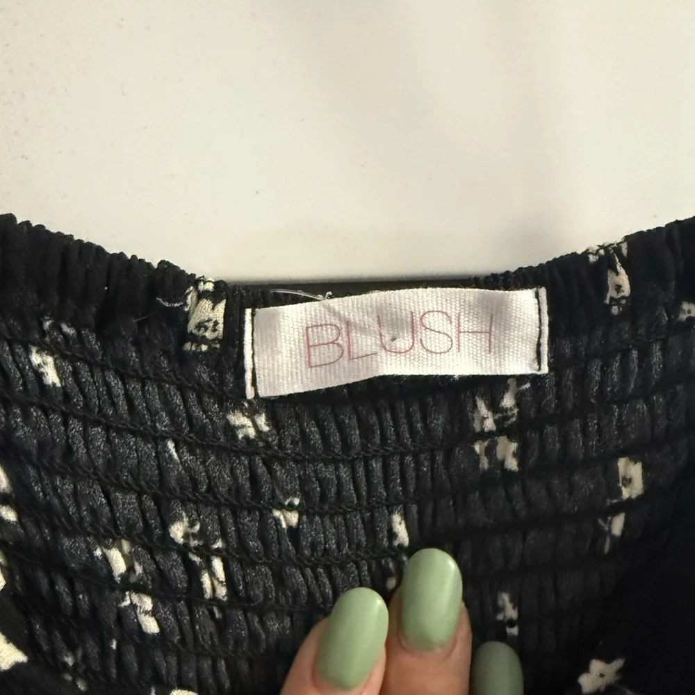 Blush Black and White Patterned jumpsuit - Picture 2 of 6